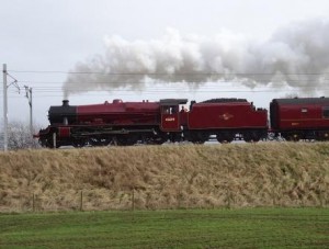 45699 Galatea heads the winter cumbrian mountain express near hincaster C