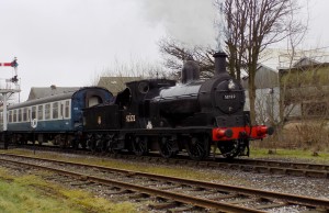 52322 running north from ramsbottom station ELR steam gala march 2017