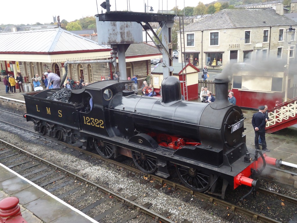 Aspinall L&Y 0-6-0 no.12322 taking water in Ramsbottom station, october 2014