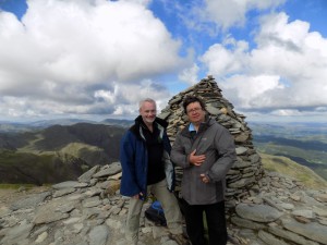 David and John at summit of old man of coniston, may 2017