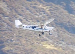 light airplane over wastwater, march 2017ax