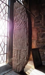 part of anglo saxon cross in Urswick church c1