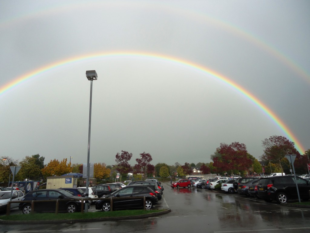 rainbow over tescos car park prestwich October 2014e