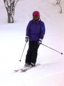 Japan 2013 - Sue skiing 1024px