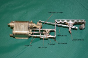 Cylinders, slidebar, crosshead and some valve gear.