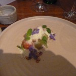 White turnip, maran egg and nasturtium leaves