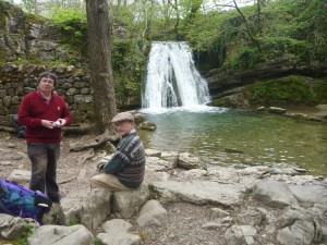 Small Mark and John at Jennets Foss near Malham Cove