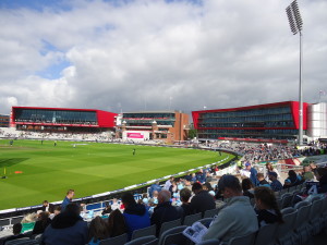 Old Trafford on 1 August 2017. You can - just - see how he pavilion has ben extended