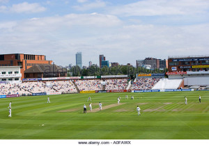 This photo, which I found on the internet after some searching, shows the old D stand just to the left of the white-painted seats which served as a sightscreen. The red building at back right is the old Press box.